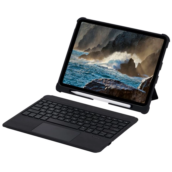 Apple iPad Pro 11 4. Nesil Kılıf Led Işıklı Magnetik Standlı Klavyeli Kılıf A2435 A2759 A2761 A2762 - Resim 3