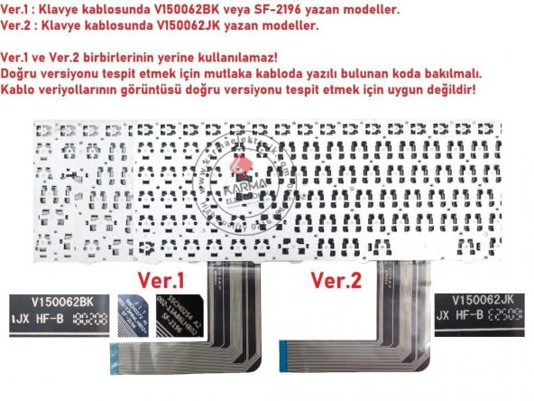 Casper Nirvana C500 C5K.6200-8D45T Notebook Klavye (Siyah TR) Ver.1