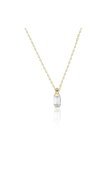 Lilarote Pırlanta Altın Baget Tektaş Kolye