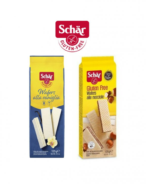 Schar Wafers Glutensiz Atıştırmalık Vanilya Aromalı ve Nocciola Fındıklı Gofret 125 g 2 Adet