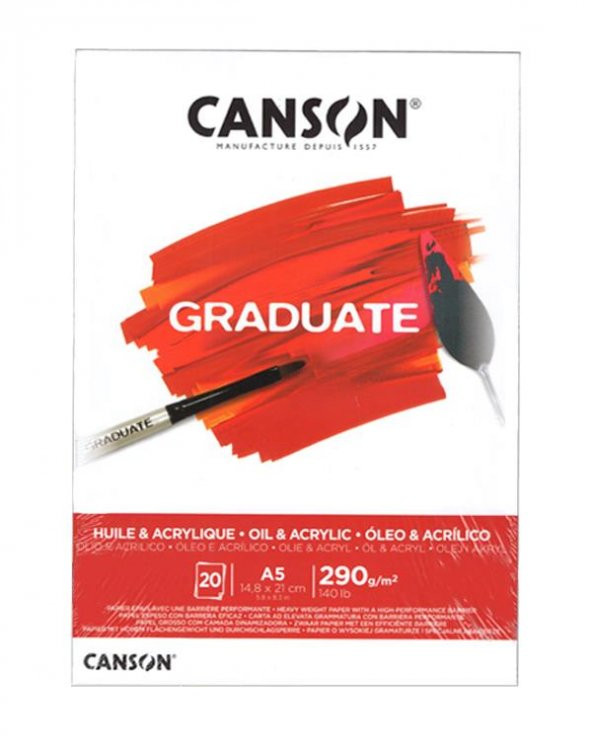 Canson Graduate Akrilik ve Yağlıboya Defteri 290gr A5