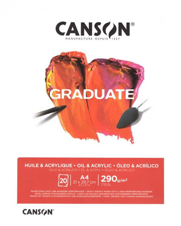 Canson Graduate Akrilik ve Yağlıboya Defteri 290gr A4