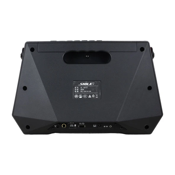 Shile SL-3A İki El Mikrofonlu Kumandalı Seyyar Anfi Portatif Hoparlör Bluetooth Taşınabilir - Resim 3