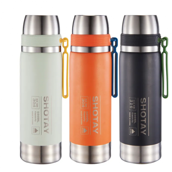 600 Ml Çelik Kamp Termosu Ağızlık Ve Ekstra Bardaklı Kullanımlı - 8