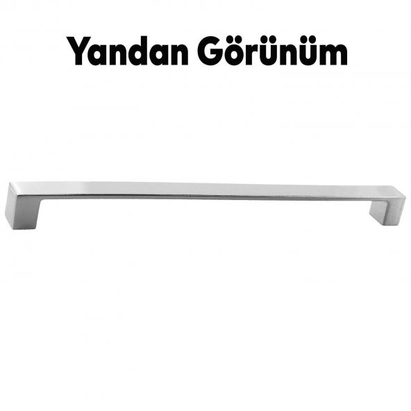 Düz Mobilya Mutfak Dolabı Çekmece Dolap Kapak Kulpu Kulbu Krom 224 mm Metal Kulp - 5
