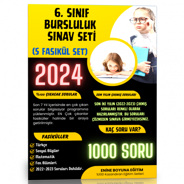 2024 6. Sınıf Bursluluk Sınav Seti (5 Fasikül Kitap)