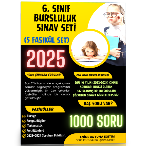 2025 6. Sınıf Bursluluk Sınav Seti (6 Fasikül Kitap) - 2