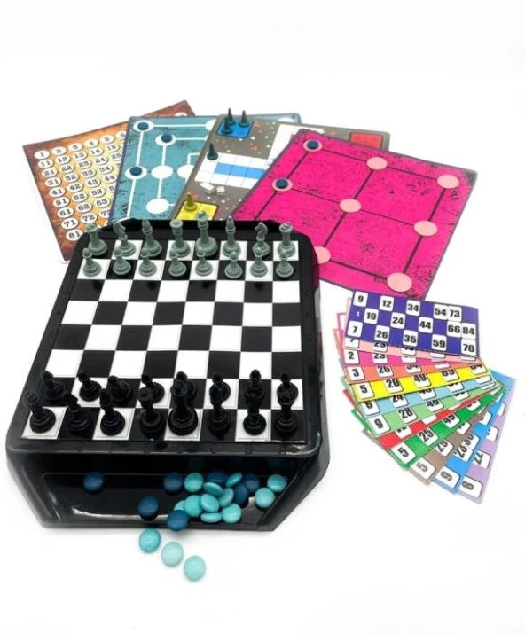 7 Nostaljik Oyun Birarada /Satranç- Dama - Kızma Birader - Tavla- 3 Taş Zeka Oyunu - 9 Taş Zeka Oyunu -Tombala - 2