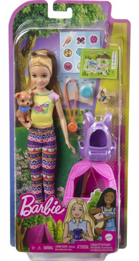 Barbie nin Kız Kardeşleri Kampa Gidiyor Oyun Seti HDF70 Sarışın Barbie Bebek - 2