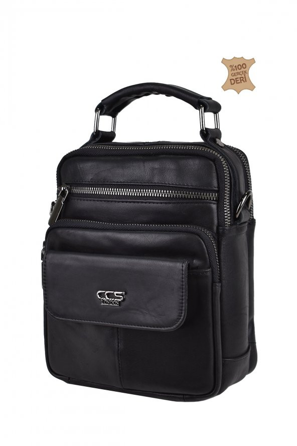 Elatae Ççs Çok Gözlü Hakiki Deri Erkek Çantası Siyah 31437 - 4