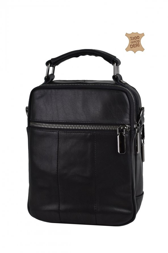 Elatae Ççs Çok Gözlü Hakiki Deri Erkek Çantası Siyah 31437 - 5