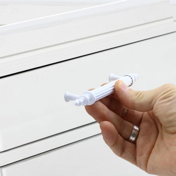 Mobilya Banyo Mutfak Dolabı Çekmece Dolap Kapak Kulpu Kulbu Beyaz 96 mm Metal Kulp - 4