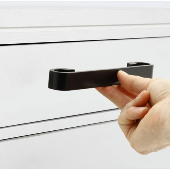 Mobilya Dolap Kapak Çekmece Kulpu Mat Siyah Metal 128 mm - Resim 2