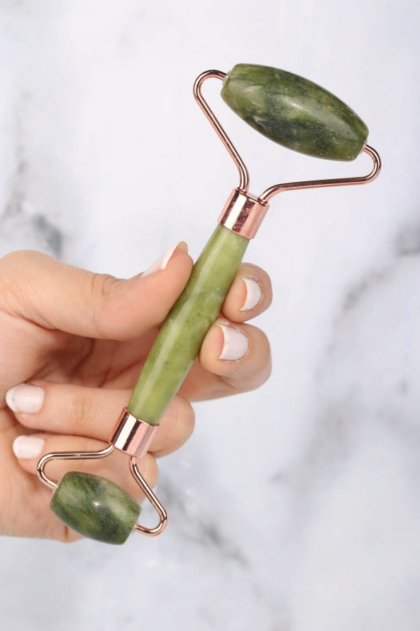 Yeşim (Jade) Doğal Taş Face Roller Yüz Masaj Taşı