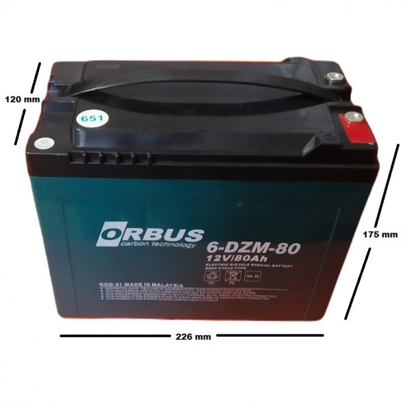 Orbus  12 V  80 Ah Amper Elektrikli Bisiklet Aküsü - 2