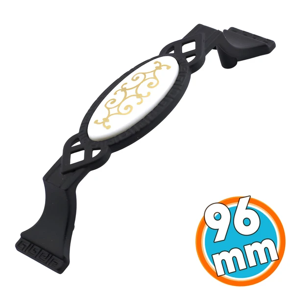 Mobilya Mutfak Dolabı Çekmece Dolap Kapak Kulpu Kulbu Siyah 96 mm Metal Kulp - 2