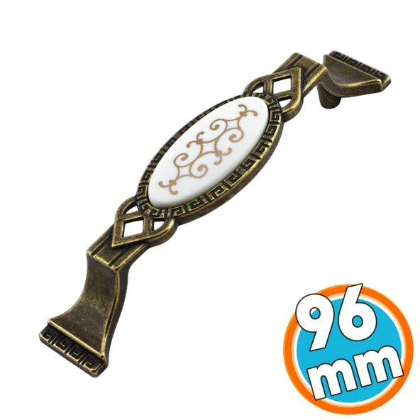 Mobilya Mutfak Dolabı Çekmece Dolap Kapak Kulpu Kulbu Antik Sarı 96 mm Metal Kulp - Resim 2