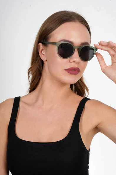 Mat Yeşil Yuvarlak Polo Exchange Güneş Gözlüğü ürün görseli 1