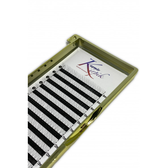 Kaşmir Kirpik Volume hazır demet D kıvrım 3D 0.07 mm mix kutu kirpik