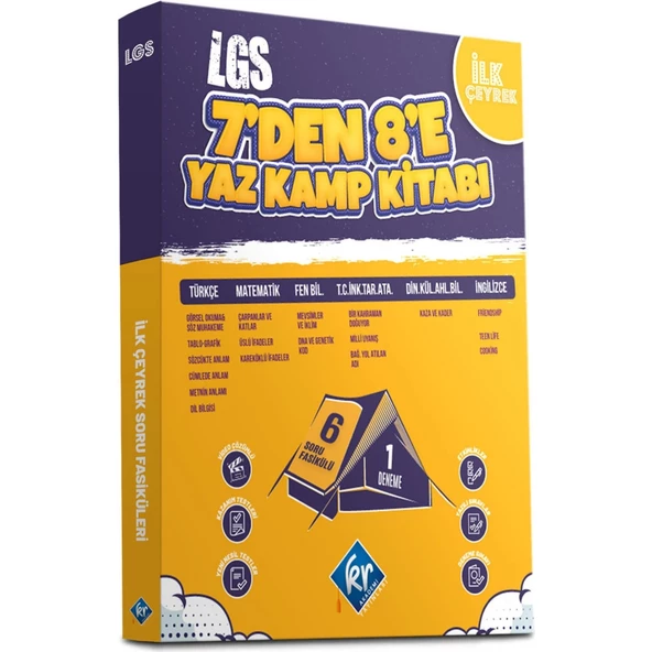 Kr Akademi Yayınları LGS 7'den 8'e Yaz Kamp Kitabı (Tüm Dersler)