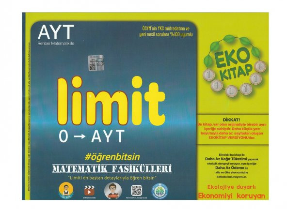 AYT Matematik Fasikülleri - Limit  EKO - Tonguç Yayınları