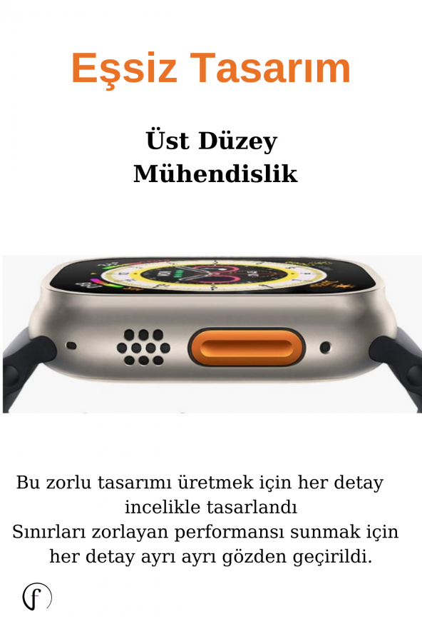 Fuchsia Watch Ultra8 Max Bluetooth Arama NFC 2.1 inç 49mm Akıllı Saat - 2