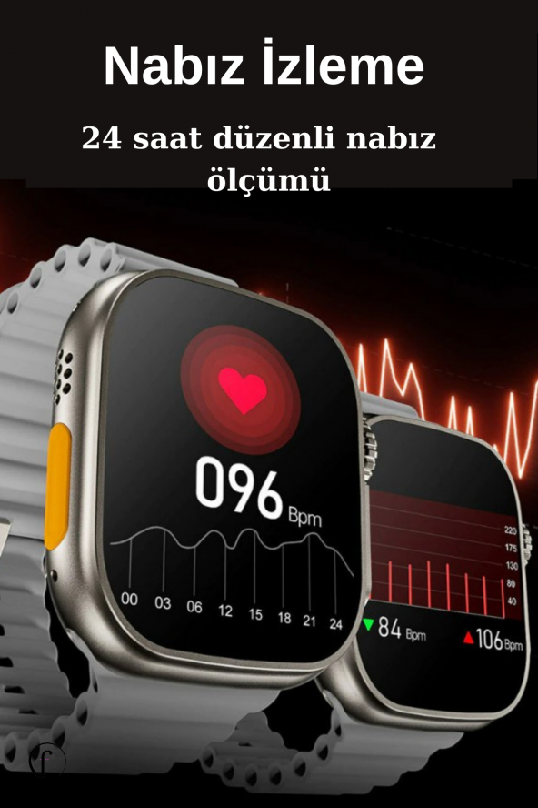 Fuchsia Watch Ultra8 Max Bluetooth Arama NFC 2.1 inç 49mm Akıllı Saat - 3