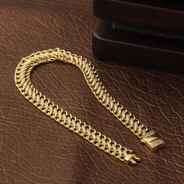 Viyana Örme Zincir 14 Ayar Altın Bileklik - Resim 5