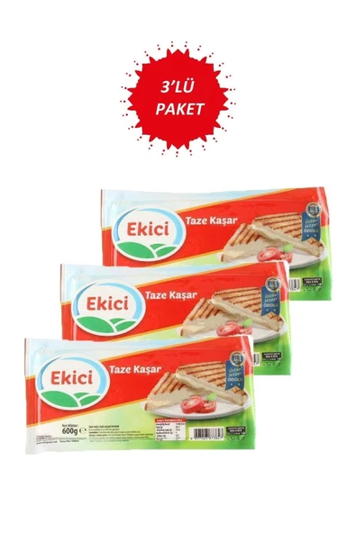 Ekici Taze Kaşar Peyniri 600 G X 3 Adet ürün görseli
