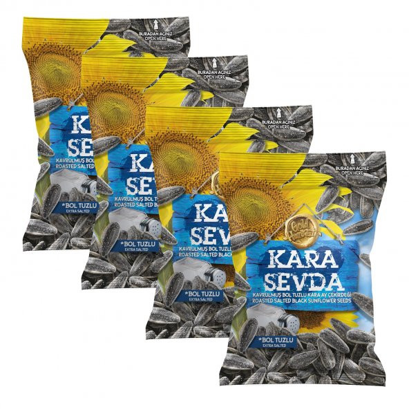 Kara Sevda Ay Çekirdeği 250 gr Bol Tuzlu x 4 Paket (1 kg) - 2
