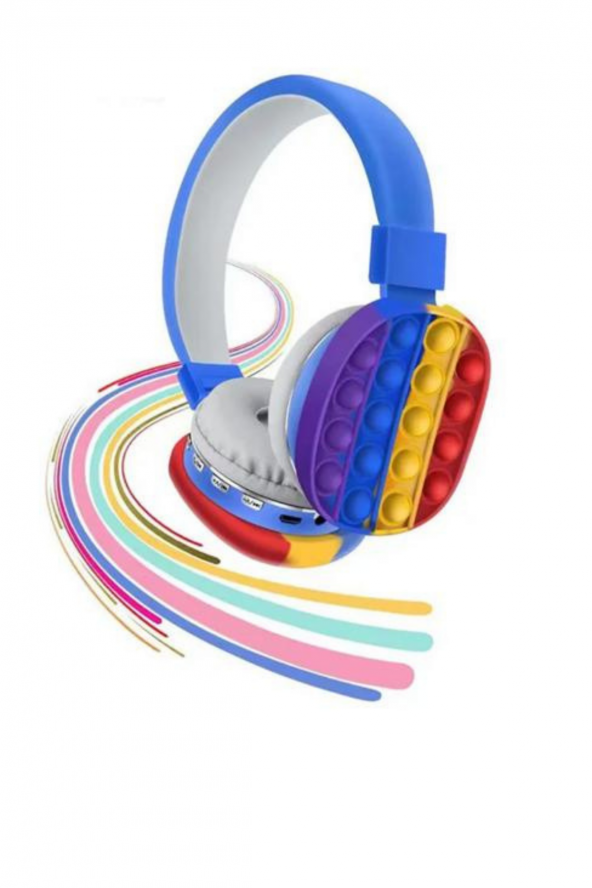 Gökkuşağı Eğlenceli Bluetooth Stereo Kulak Üstü Kulaklık V6 Mix - 2