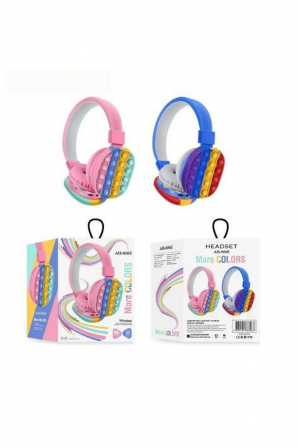 Gökkuşağı Eğlenceli Bluetooth Stereo Kulak Üstü Kulaklık V6 Mix - 5