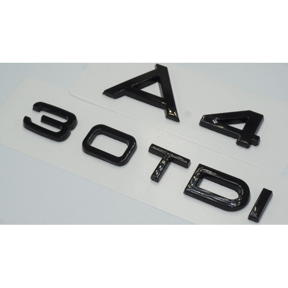 Audi A4 30 TDi Parlak Siyah ABS 3M 3D Bagaj Yazı Logo Orjinal Ürün - 2