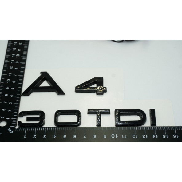 Audi A4 30 TDi Parlak Siyah ABS 3M 3D Bagaj Yazı Logo Orjinal Ürün - 3