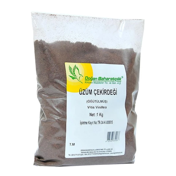 Doğan Baharatçılık Üzüm Çekirdeği Toz 1Kg Öğütülmüş Doğal Kilo - 3