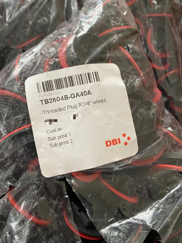 DBI Dişli Gaz Tapası TB2604B-GA40A 10 Adet - Resim 4