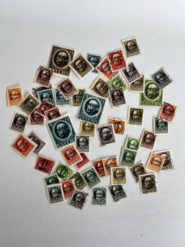 Almanya Bayern Posta Pulu Lotu 57 Adet - Resim 3