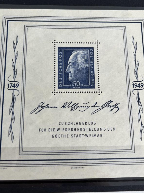 Von Goethe  200. Yıl Doğum Günü Blok Pul - 5