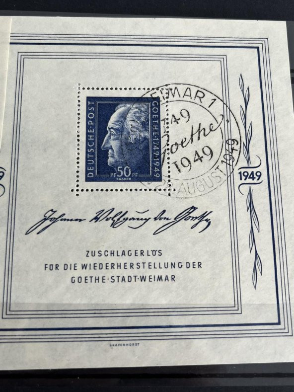 Von Goethe  200. Yıl Doğum Günü Blok Pul - 6