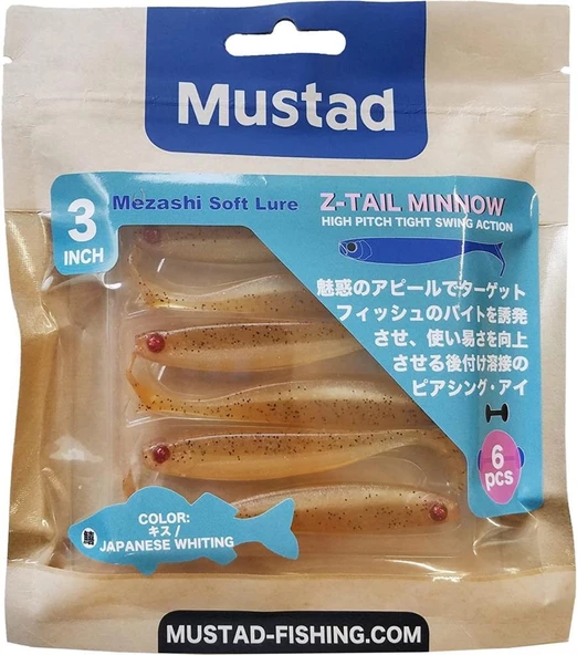 Mustad Mezashi Z-Tail Minnow Sahte Balığı 9 cm 6 Lı Paket - 3