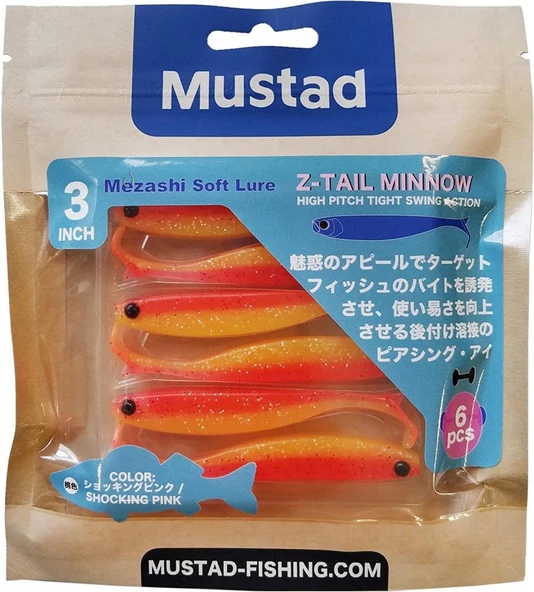 Mustad Mezashi Z-Tail Minnow Sahte Balığı 9 cm 6 Lı Paket - 4
