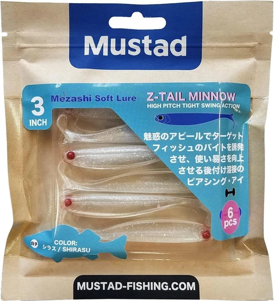 Mustad Mezashi Z-Tail Minnow Sahte Balığı 9 cm 6 Lı Paket - 5