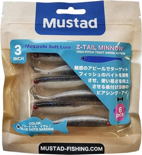 Mustad Mezashi Z-Tail Minnow Sahte Balığı 9 cm 6 Lı Paket - 2