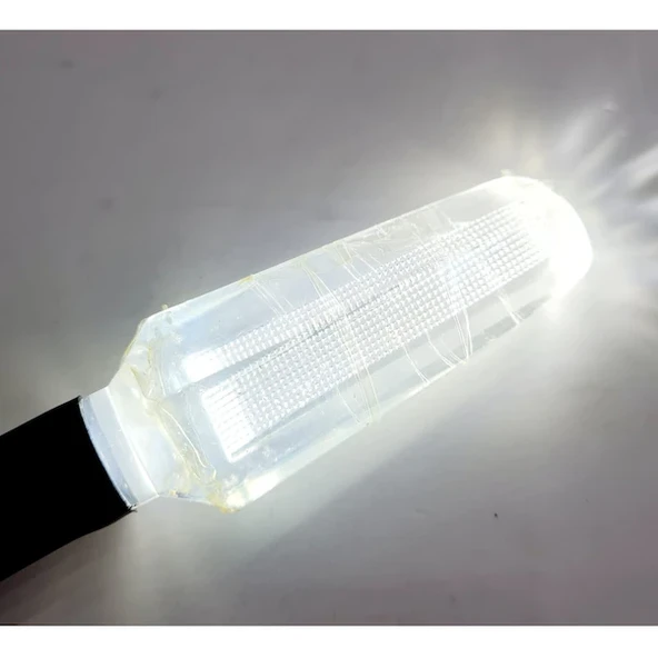 Sinyal Takım (2 Adet) Motosiklet Cam Model Beyaz Renk Ürün - Led Sinyal - Resim 2