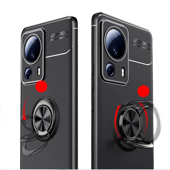 Xiaomi Mi 13 Lite Kılıf Zore Ravel Yüzüklü Silikon Kılıf - Resim 12
