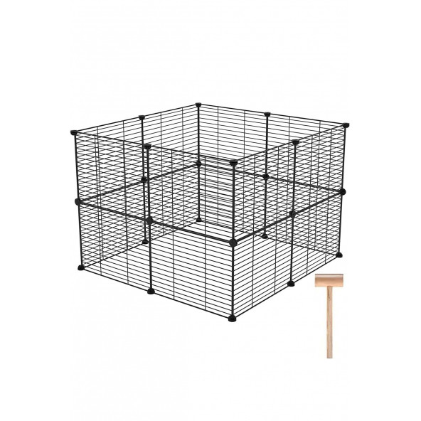 16 Panel Evcil Küçük Hayvan Kedi Köpek Kuş Evi Kafesi Oyun Parkı Portatif Taşınabilir Metal Tel