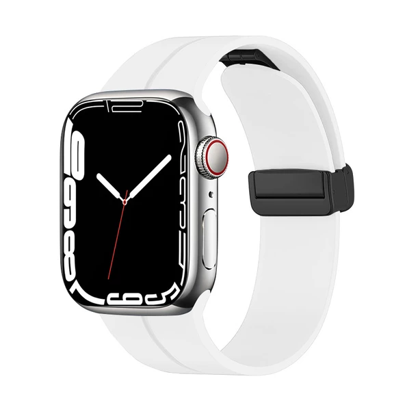 Apple Watch 44mm Kordon Magnetli Ayarlanır Silikon Kordon - 3