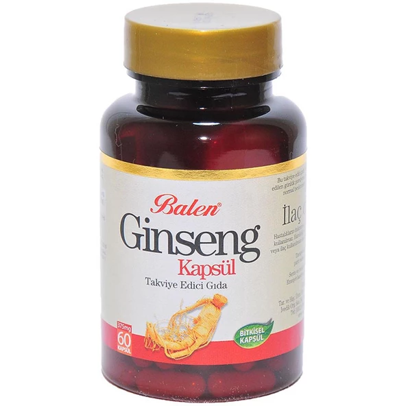 Balen Doğal Saf Ginseng Kapsülü 375mg x 60 Bitkisel Kapsül