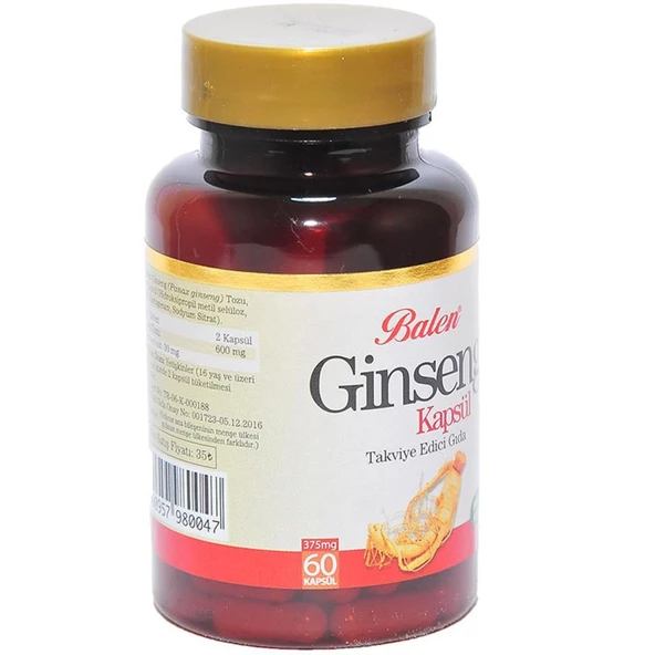 Balen Doğal Saf Ginseng Kapsülü 375mg x 60 Bitkisel Kapsül - Resim 4