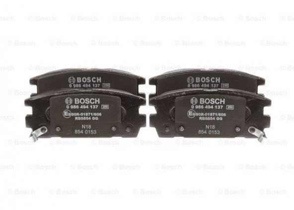 (BOSCH0986494137)ARKA FREN BALATASI TUCSON JM 2.0 2.CRDI 08 / 04> TERRACAN 2.5TD 2.9CRDI 12 / 01>(110.6×45.5×15.8 / 16.2 MM)